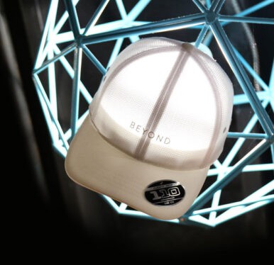 A white hat with bright backlighting