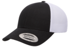 YP CLASSICS® LOW PROFILE TRUCKER CAP - 2-TONE in Black and White. Shown from the left side