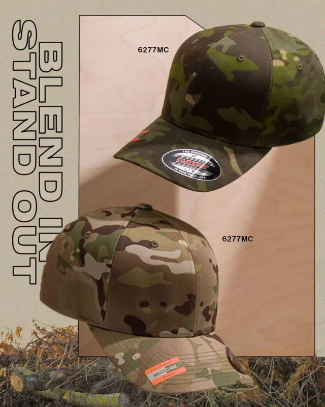 Blend in. Stand out. Our stylish Flexfit® MultiCam® patterns have the unique ability to do both at once. We pair Flexfit® technology with military-grade patterns to give you the best of both worlds. Shop wholesale with our link in bio.

#flexfit #camo #wholesale #designerstyle